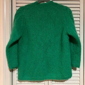 Kelly Green Vintage Mohair Button Down Sweater Small